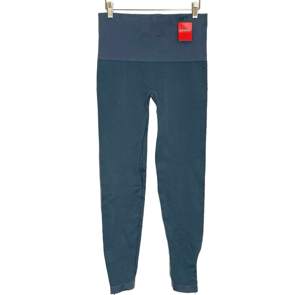 NWT Spanx Seamless Side Zip Leggings Blue Gray plus Size 2X Shaping